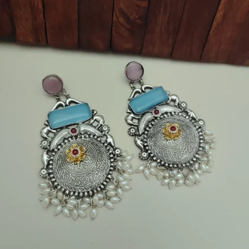 Glamaya Jasleen Silver Replica Dangles Earring 7 GLAM-ER-OX-166F7-237267-205-3 Glamaya Jasleen Silver Replica Dangles Earring 7 GLAM-ER-OX-166F7-237267-205-3