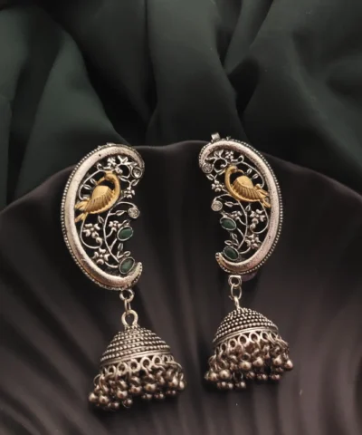 Glamaya Sneha Oxidized Two Tone Earcuff Earring 2 GLAM-ER-TT-26F7-969437-49-3