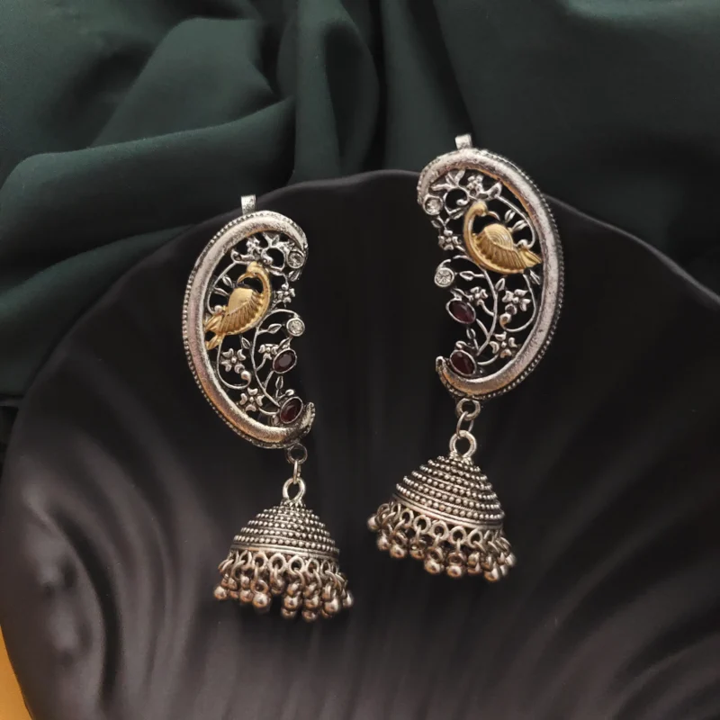 Glamaya Sneha Oxidized Two Tone Earcuff Earring 1 GLAM-ER-TT-26F7-969437-49-3