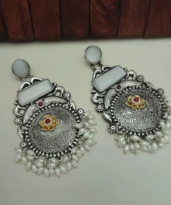Glamaya Jasleen Silver Replica Dangles Earring 8 GLAM-ER-OX-166F7-237267-205-3 Glamaya Jasleen Silver Replica Dangles Earring 8 GLAM-ER-OX-166F7-237267-205-3