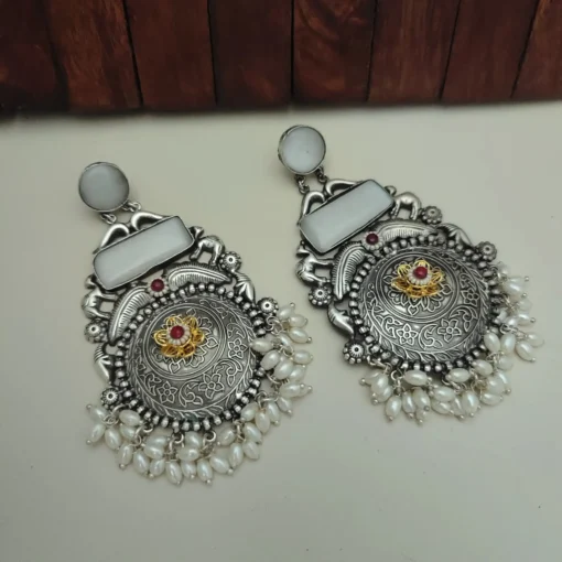 Glamaya Jasleen Silver Replica Dangles Earring 8 GLAM-ER-OX-166F7-237267-205-3 Glamaya Jasleen Silver Replica Dangles Earring 8 GLAM-ER-OX-166F7-237267-205-3