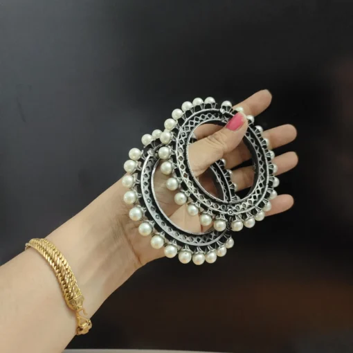 Glamaya Aanya Silver Replica Pearl Bangles Screw Openable 3 GLAM-BB-PE-90-333197-123-5 Glamaya Aanya Silver Replica Pearl Bangles Screw Openable 3 GLAM-BB-PE-90-333197-123-5