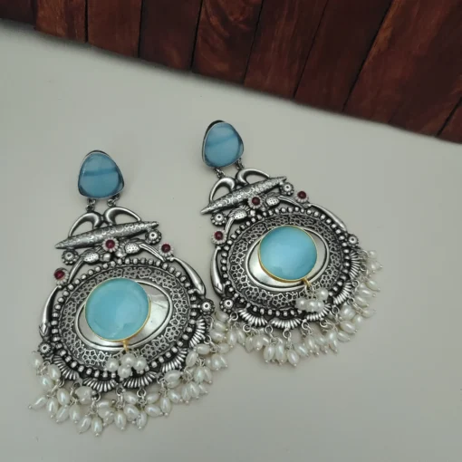 Glamaya Lakshita Silver Replica Dangles Earring 9 GLAM-ER-OX-100-788165-123-5 Glamaya Lakshita Silver Replica Dangles Earring 9 GLAM-ER-OX-100-788165-123-5