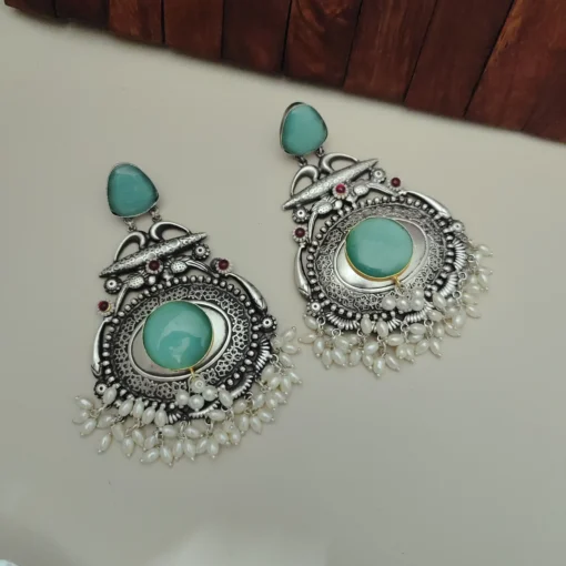 Glamaya Lakshita Silver Replica Dangles Earring 8 GLAM-ER-OX-100-788165-123-5 Glamaya Lakshita Silver Replica Dangles Earring 8 GLAM-ER-OX-100-788165-123-5
