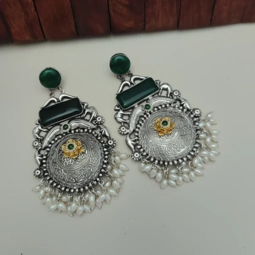 Glamaya Jasleen Silver Replica Dangles Earring 5 GLAM-ER-OX-166F7-237267-205-3 Glamaya Jasleen Silver Replica Dangles Earring 5 GLAM-ER-OX-166F7-237267-205-3