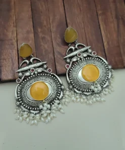Glamaya Lakshita Silver Replica Dangles Earring 3 GLAM-ER-OX-100-788165-123-5