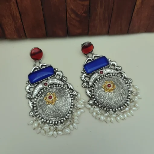 Glamaya Jasleen Silver Replica Dangles Earring 6 GLAM-ER-OX-166F7-237267-205-3 Glamaya Jasleen Silver Replica Dangles Earring 6 GLAM-ER-OX-166F7-237267-205-3
