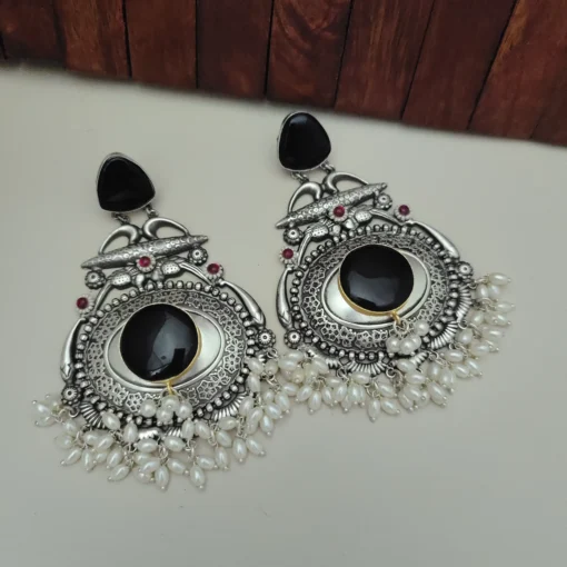Glamaya Lakshita Silver Replica Dangles Earring 4 GLAM-ER-OX-100-788165-123-5 Glamaya Lakshita Silver Replica Dangles Earring 4 GLAM-ER-OX-100-788165-123-5