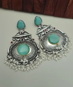 Glamaya Lakshita Silver Replica Dangles Earring 6 GLAM-ER-OX-100-788165-123-5