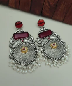 Glamaya Jasleen Silver Replica Dangles Earring 2 GLAM-ER-OX-166F7-237267-205-3