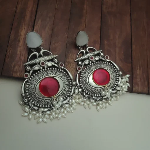Glamaya Lakshita Silver Replica Dangles Earring 2 GLAM-ER-OX-100-788165-123-5 Glamaya Lakshita Silver Replica Dangles Earring 2 GLAM-ER-OX-100-788165-123-5