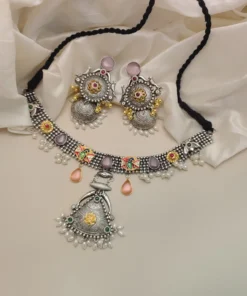 Glamaya Lehar Fusion Necklace Earring Set 3 GLAM-CN-OX-80-543028-110-10