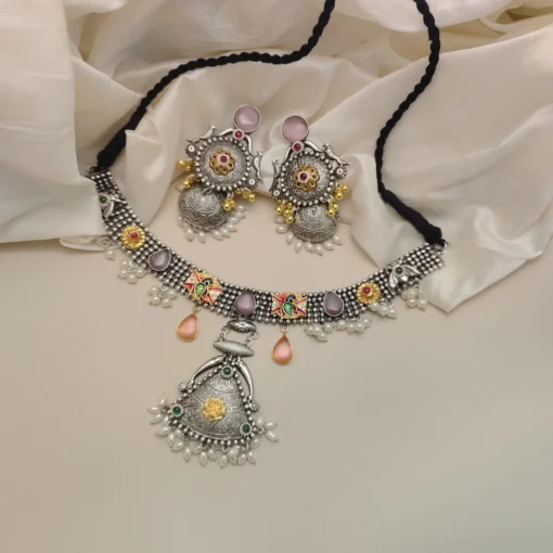 Glamaya Lehar Fusion Necklace Earring Set 3 GLAM-CN-OX-80-543028-110-10 Glamaya Lehar Fusion Necklace Earring Set 3 GLAM-CN-OX-80-543028-110-10
