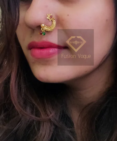 Glamaya Copper Gold Plated Non Pierced Nose Pin 2 GLAM-NP-CO-6F7-883062-15-6