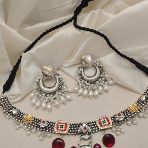 Glamaya Samiksha Fusion Necklace Earring Set 2 GLAM-CN-OX-160-800155-220-5 Glamaya Samiksha Fusion Necklace Earring Set 2 GLAM-CN-OX-160-800155-220-5