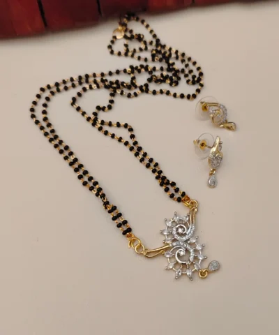 Glamaya Pranavi American Diamond Mangalsutra Chain Design 1 GLAM-MA-CO-7F8-922835-15-9