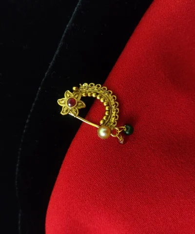 Glamaya Copper Gold Plated Non Pierced Nose Pin 1 GLAM-NP-CO-6F7-883062-15-6