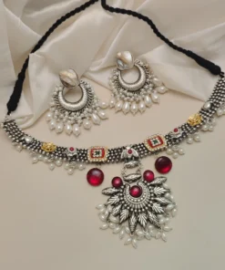 Glamaya Samiksha Fusion Necklace Earring Set 3 GLAM-CN-OX-160-800155-220-5