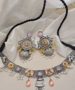 Glamaya Lehar Fusion Necklace Earring Set 2 GLAM-CN-OX-80-543028-110-10