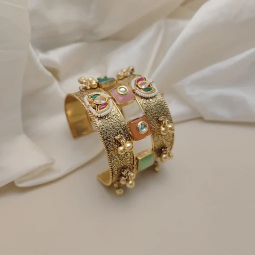 ZIANA Semi Precious Stones Adjustable Bracelet Kada