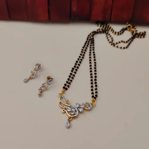 Glamaya Aadhira American Diamond Mangalsutra Design 1 GLAM-MA-CZ-7F8-344330-15-9