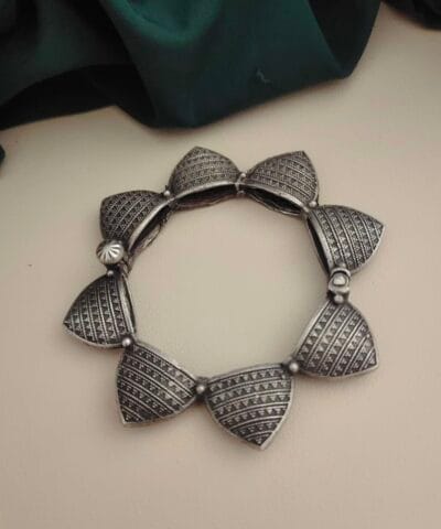 Glamaya Swapna Silver Replica Screw Openable Bangle 1 GLAM-BB-OX-35-301987-55-10