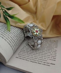 Glamaya Setu Oxidised Flower Fusion Adjustable Bracelet 5 GLAM-CB-OX-40-568832-74-2 Glamaya Setu Oxidised Flower Fusion Adjustable Bracelet 5 GLAM-CB-OX-40-568832-74-2