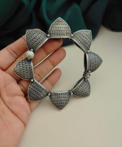 Glamaya Swapna Silver Replica Screw Openable Bangle 2 GLAM-BB-OX-35-301987-55-10