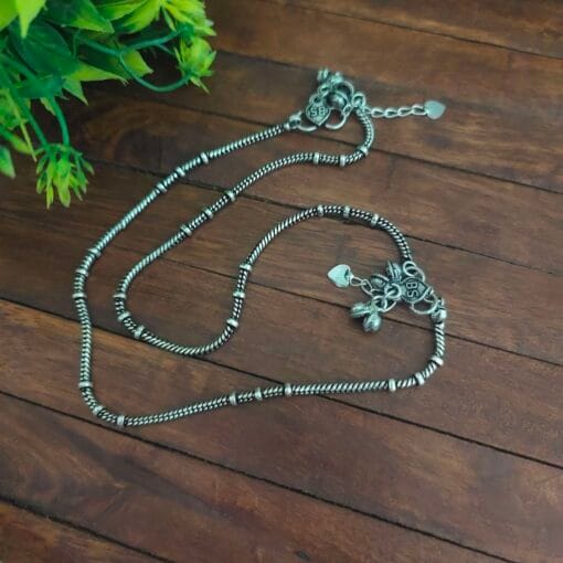 Glamaya Kareena Oxidized Brass Anklet 3 GLAM-AN-BR-20-456649-37-5 Glamaya Kareena Oxidized Brass Anklet 3 GLAM-AN-BR-20-456649-37-5