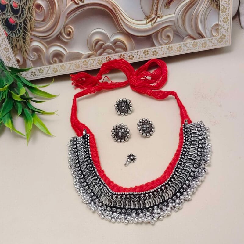 Glamaya Kayra Oxidized Combo Set Red 1 GLAM-CN-OX-22-304848-35-10