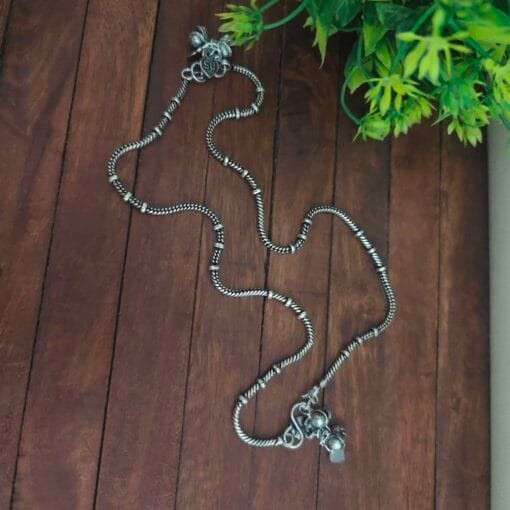 Glamaya Kareena Oxidized Brass Anklet 2 GLAM-AN-BR-20-456649-37-5 Glamaya Kareena Oxidized Brass Anklet 2 GLAM-AN-BR-20-456649-37-5