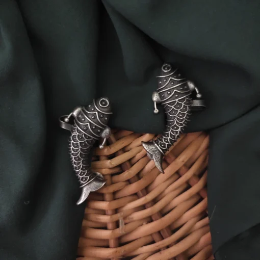 Glamaya Nora Silver Replica Fish Earcuff Earring 2 GLAM-ER-OX-28-758017-37-5 Glamaya Nora Silver Replica Fish Earcuff Earring 2 GLAM-ER-OX-28-758017-37-5