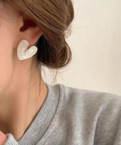 Glamaya White Heart Cute Stud Earring 3 GLAM-ER-OX-5F7-541555-13-7