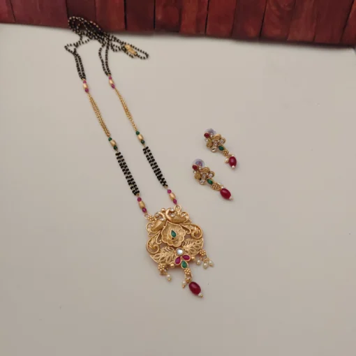 Glamaya Yuvika Traditional Gold Plated Mangalsutra Set 3 GLAM-MA-CO-100-300415-157-2 Glamaya Yuvika Traditional Gold Plated Mangalsutra Set 3 GLAM-MA-CO-100-300415-157-2