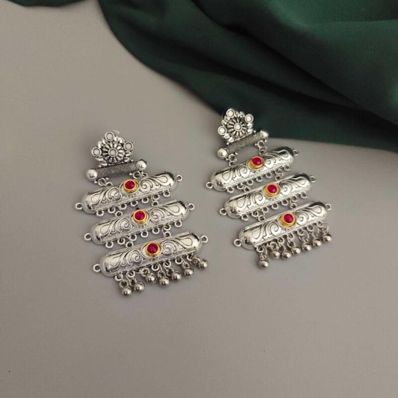 Glamaya Sonalika Oxidised Light Weight Dangle Earring 1 GLAM-ER-OX-20-309362-37-4