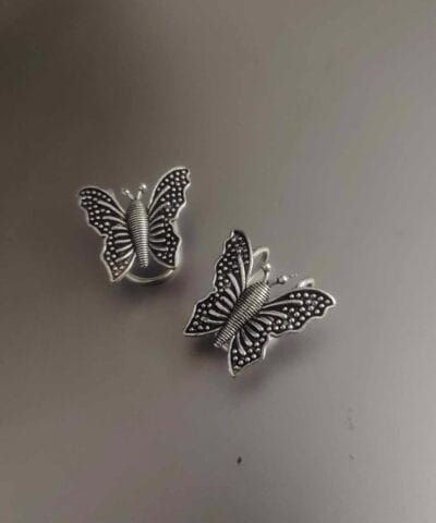 Oxidised BUTTERFLY Bugadi EarClips Earrings
