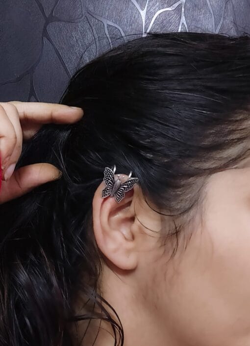 Oxidised BUTTERFLY Bugadi EarClips Earrings Oxidised BUTTERFLY Bugadi EarClips Earrings
