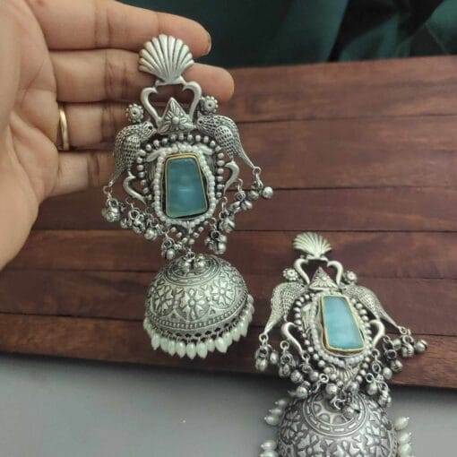 Silver 925 Plated Jhumka Earrings Silver 925 Plated Jhumka Earrings