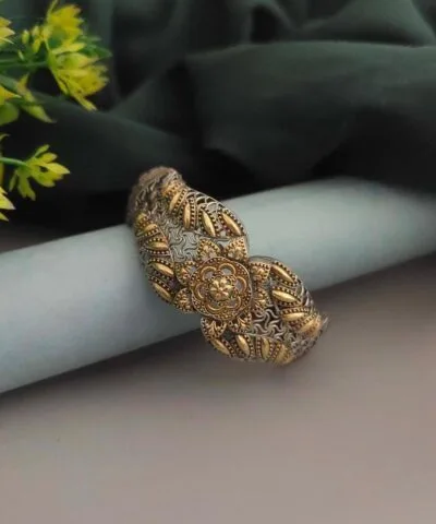 NYLA Silver Replica Two Tone Openable Bangle