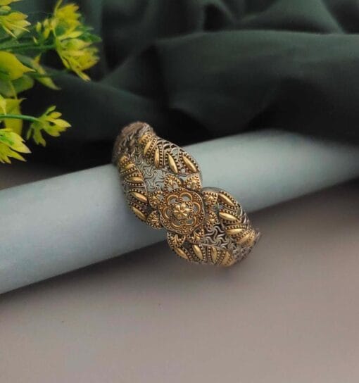 NYLA Silver Replica Two Tone Openable Bangle