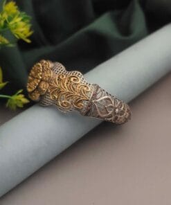 ZAHRA Silver Replica Two Tone Openable Bangle
