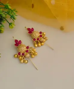 Ruby Gold Replica Sui Earrings