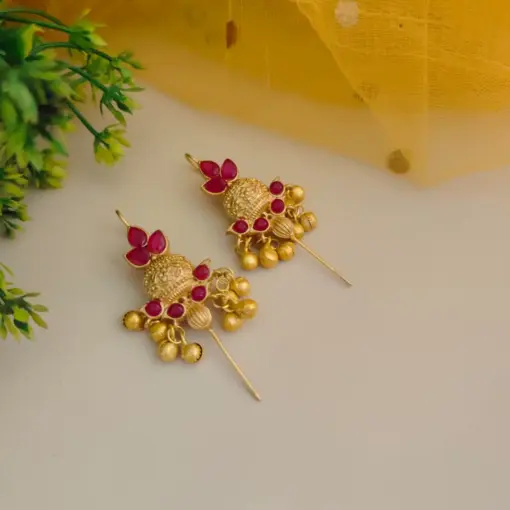 Ruby Gold Replica Sui Earrings