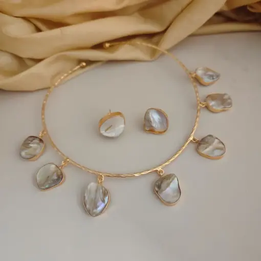 IRA Gold Replica Uncut Pearl Hasli Set IRA Gold Replica Uncut Pearl Hasli Set