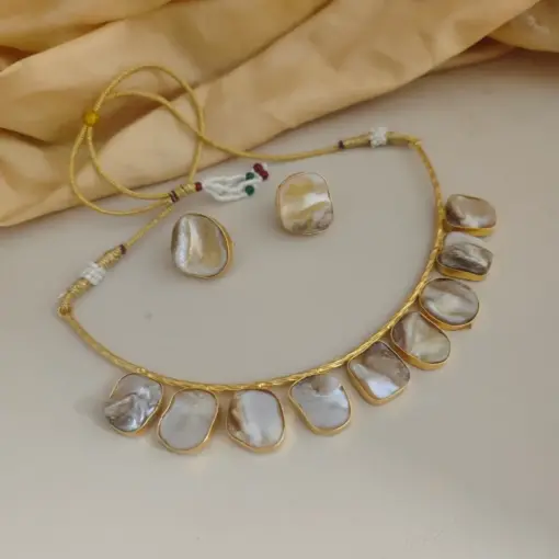 LEHER Gold Replica Uncut Pearl Hasli Set