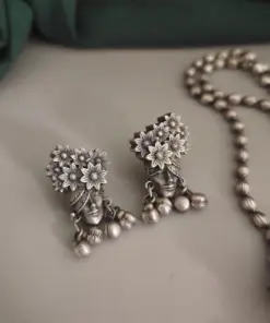 VAIDEHI Silver Replica Brass Necklace Set