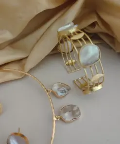 GAURI Gold Replica Uncut Pearl Jewellery Combo Set