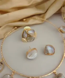 GAURI Gold Replica Uncut Pearl Jewellery Combo Set