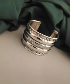 SAANVI Oxidised Adjustable HandCuff Bangle
