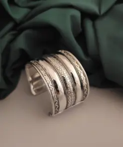 SAANVI Oxidised Adjustable HandCuff Bangle